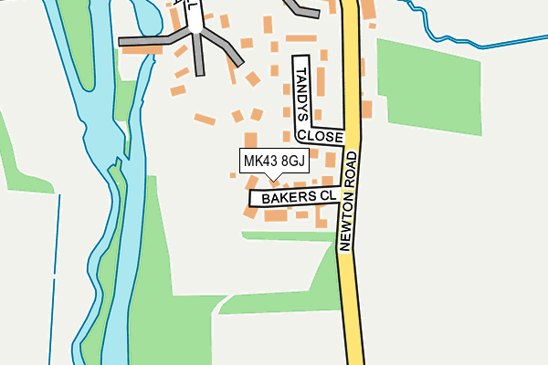 MK43 8GJ map - OS OpenMap – Local (Ordnance Survey)