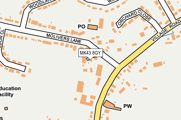 MK43 8GY map - OS OpenMap – Local (Ordnance Survey)