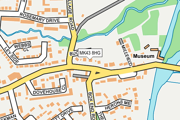 MK43 8HG map - OS OpenMap – Local (Ordnance Survey)