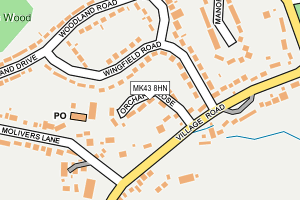 MK43 8HN map - OS OpenMap – Local (Ordnance Survey)
