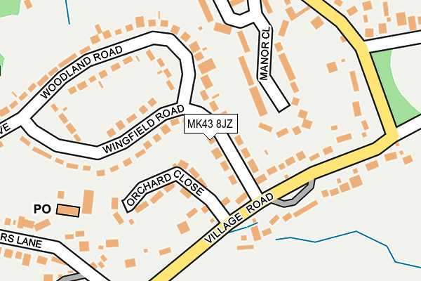MK43 8JZ map - OS OpenMap – Local (Ordnance Survey)
