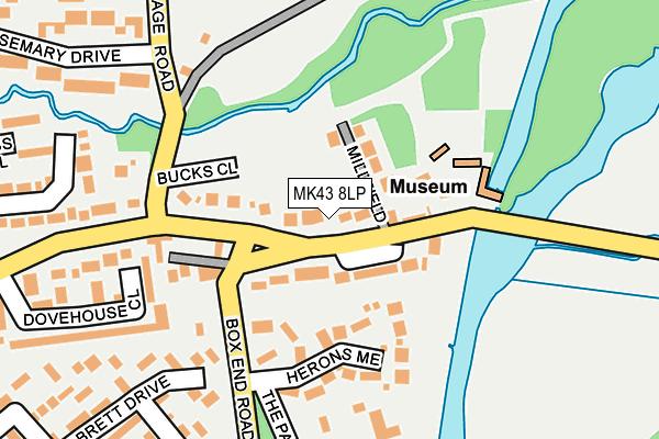 MK43 8LP map - OS OpenMap – Local (Ordnance Survey)