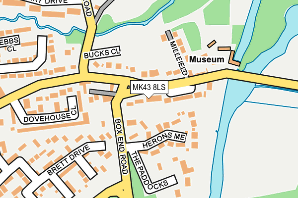 MK43 8LS map - OS OpenMap – Local (Ordnance Survey)