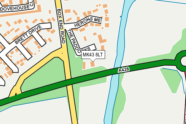 MK43 8LT map - OS OpenMap – Local (Ordnance Survey)