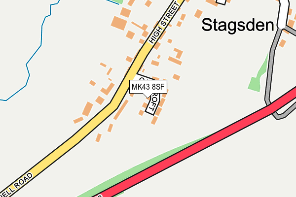 MK43 8SF map - OS OpenMap – Local (Ordnance Survey)