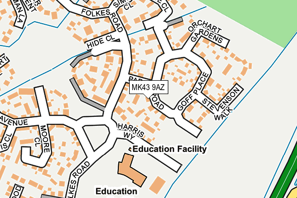MK43 9AZ map - OS OpenMap – Local (Ordnance Survey)