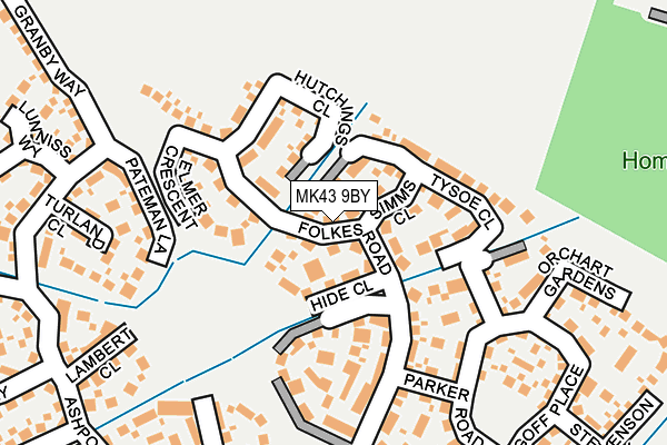 MK43 9BY map - OS OpenMap – Local (Ordnance Survey)