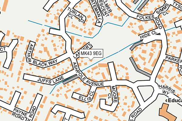 MK43 9EG map - OS OpenMap – Local (Ordnance Survey)