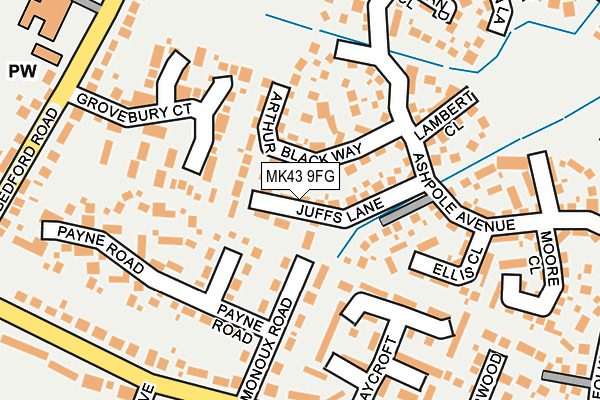 MK43 9FG map - OS OpenMap – Local (Ordnance Survey)