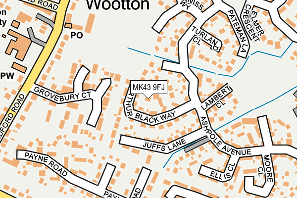 MK43 9FJ map - OS OpenMap – Local (Ordnance Survey)