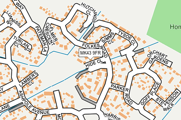 MK43 9FR map - OS OpenMap – Local (Ordnance Survey)