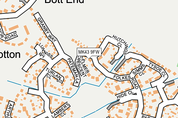 MK43 9FW map - OS OpenMap – Local (Ordnance Survey)