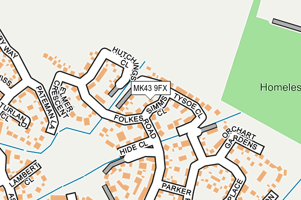 MK43 9FX map - OS OpenMap – Local (Ordnance Survey)