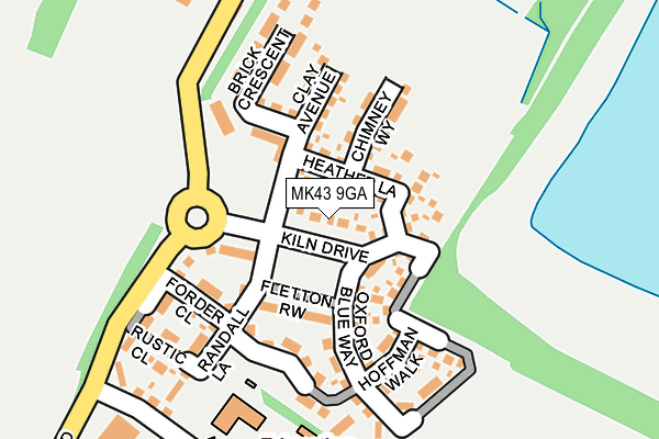 MK43 9GA map - OS OpenMap – Local (Ordnance Survey)