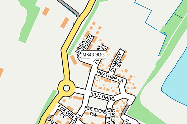 MK43 9GG map - OS OpenMap – Local (Ordnance Survey)