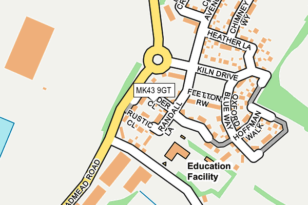 MK43 9GT map - OS OpenMap – Local (Ordnance Survey)