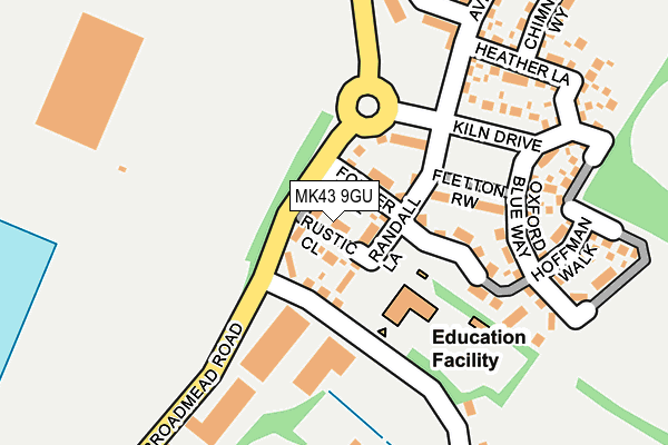 MK43 9GU map - OS OpenMap – Local (Ordnance Survey)