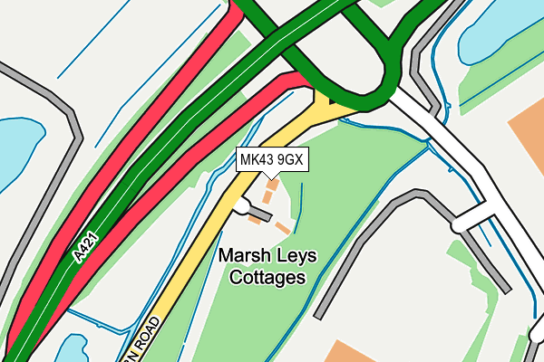 MK43 9GX map - OS OpenMap – Local (Ordnance Survey)