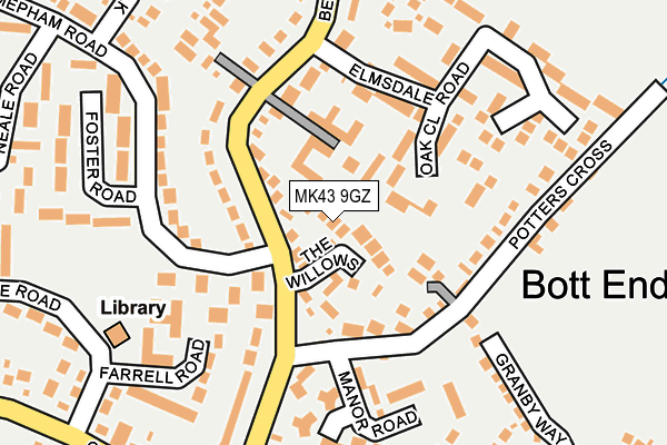 MK43 9GZ map - OS OpenMap – Local (Ordnance Survey)