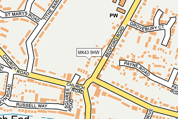 MK43 9HW map - OS OpenMap – Local (Ordnance Survey)