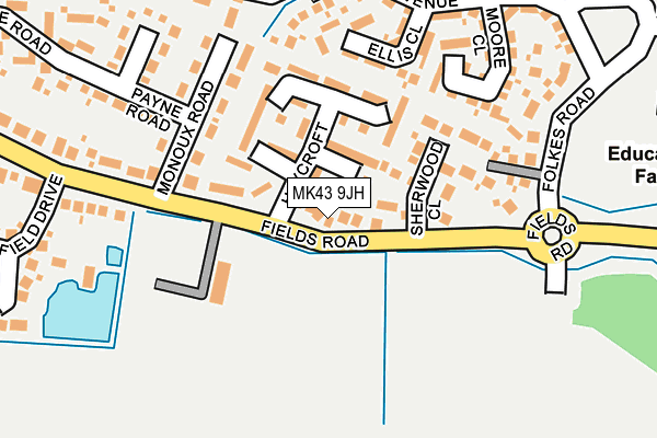 MK43 9JH map - OS OpenMap – Local (Ordnance Survey)