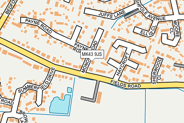 MK43 9JS map - OS OpenMap – Local (Ordnance Survey)