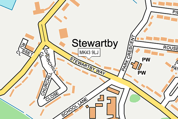 MK43 9LJ map - OS OpenMap – Local (Ordnance Survey)