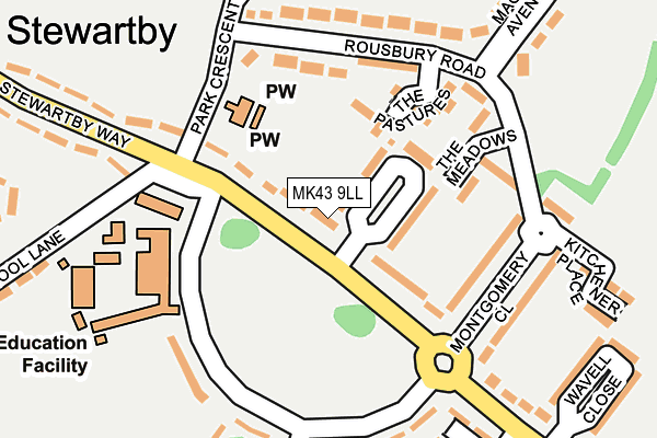 MK43 9LL map - OS OpenMap – Local (Ordnance Survey)