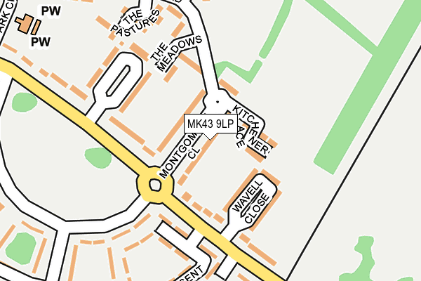 MK43 9LP map - OS OpenMap – Local (Ordnance Survey)