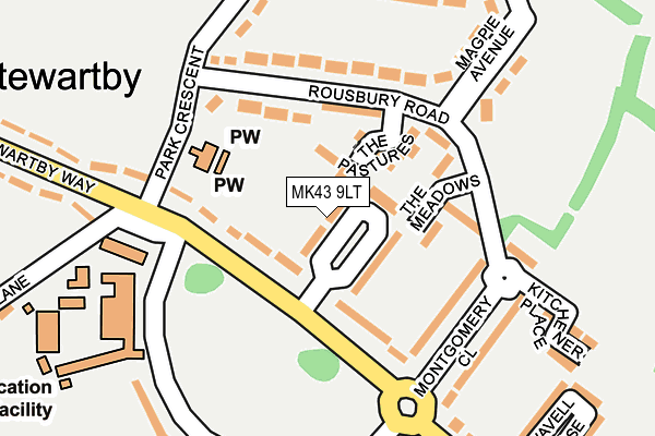 MK43 9LT map - OS OpenMap – Local (Ordnance Survey)