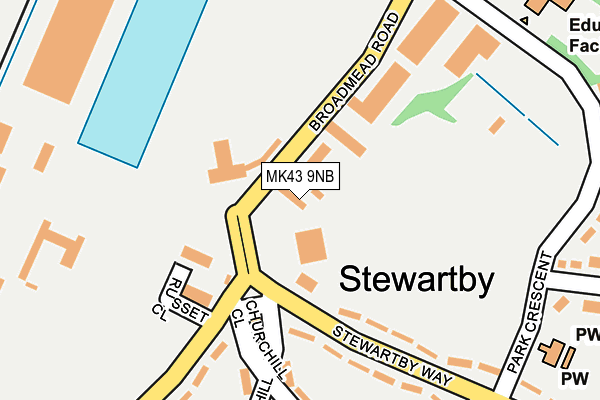 MK43 9NB map - OS OpenMap – Local (Ordnance Survey)