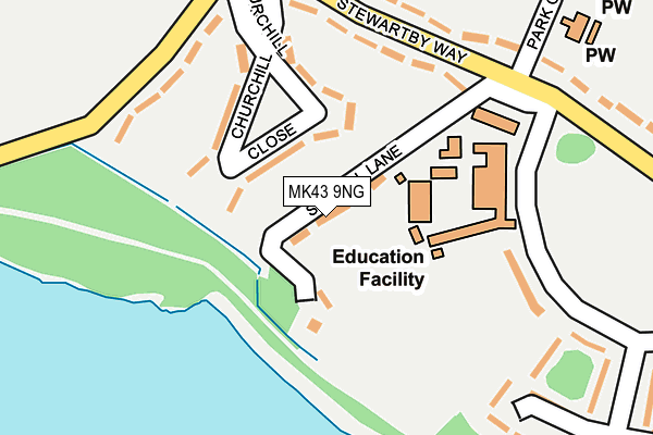 MK43 9NG map - OS OpenMap – Local (Ordnance Survey)