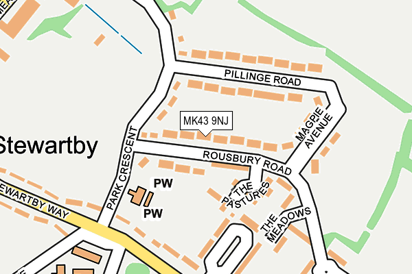 MK43 9NJ map - OS OpenMap – Local (Ordnance Survey)