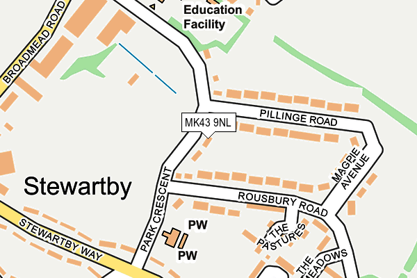 MK43 9NL map - OS OpenMap – Local (Ordnance Survey)