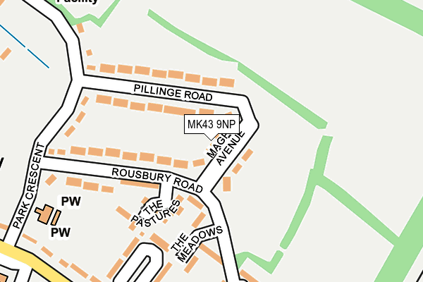 MK43 9NP map - OS OpenMap – Local (Ordnance Survey)