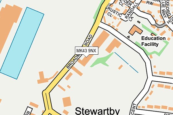 MK43 9NX map - OS OpenMap – Local (Ordnance Survey)