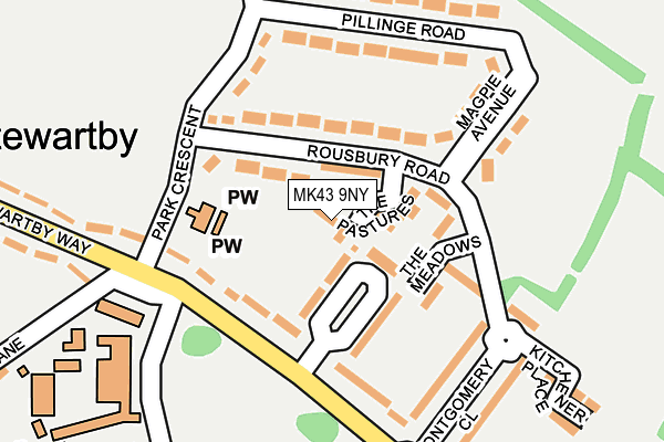 MK43 9NY map - OS OpenMap – Local (Ordnance Survey)