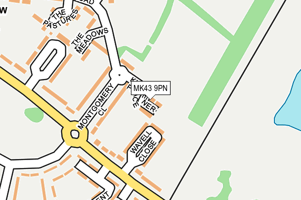 MK43 9PN map - OS OpenMap – Local (Ordnance Survey)