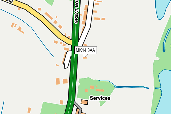 MK44 3AA map - OS OpenMap – Local (Ordnance Survey)