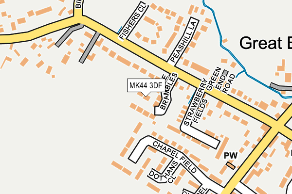 MK44 3DF map - OS OpenMap – Local (Ordnance Survey)