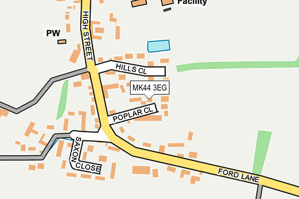 MK44 3EG map - OS OpenMap – Local (Ordnance Survey)