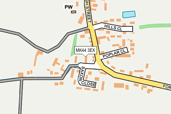 MK44 3EX map - OS OpenMap – Local (Ordnance Survey)