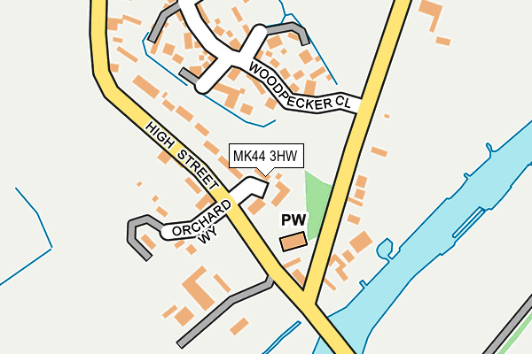 MK44 3HW map - OS OpenMap – Local (Ordnance Survey)