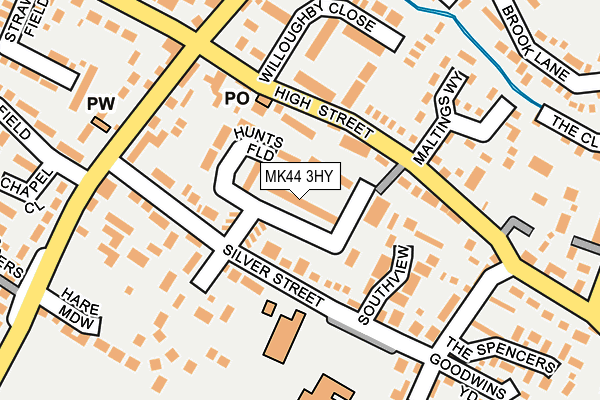 MK44 3HY map - OS OpenMap – Local (Ordnance Survey)