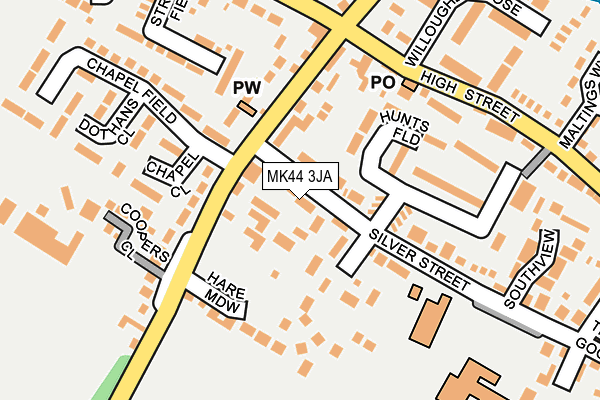 MK44 3JA map - OS OpenMap – Local (Ordnance Survey)