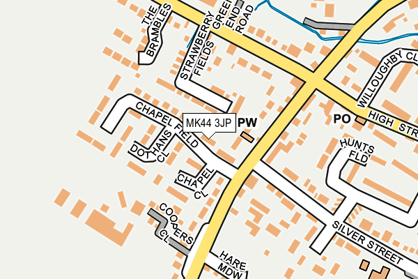 MK44 3JP map - OS OpenMap – Local (Ordnance Survey)