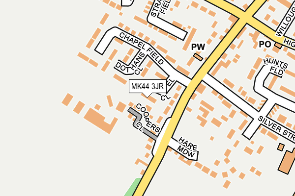 MK44 3JR map - OS OpenMap – Local (Ordnance Survey)