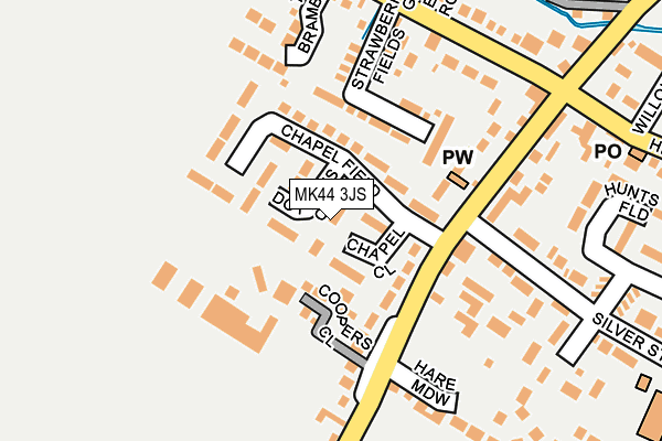 MK44 3JS map - OS OpenMap – Local (Ordnance Survey)