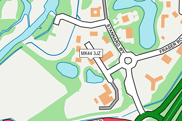 MK44 3JZ map - OS OpenMap – Local (Ordnance Survey)