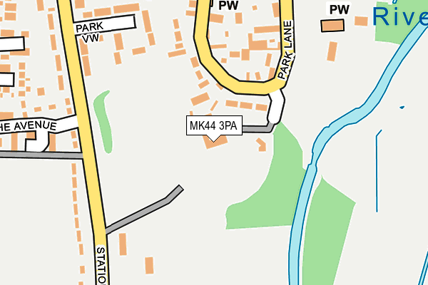 MK44 3PA map - OS OpenMap – Local (Ordnance Survey)